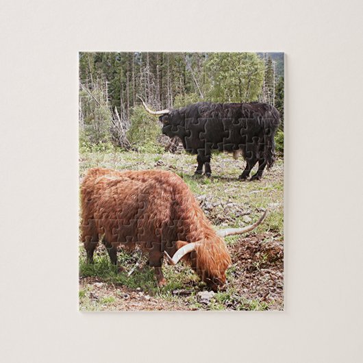 Twee landdieren, Schotland Legpuzzel (Verticaal)