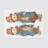 Twee Lange Eigenzinnige Waterverf Sneeuwmannen DS5 Tissuepapier (Voorkant)