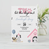 Twee laten de honden uit | Uitnodiging 2e verjaard (Staand voorkant)