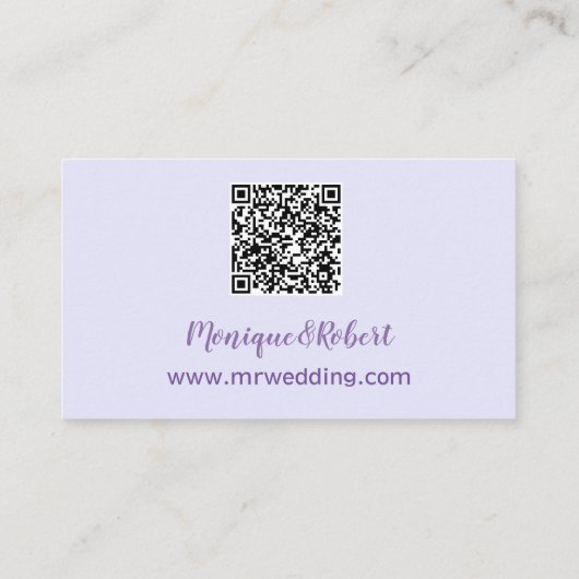 twee lavendeltjes - QR bruiloft website Informatiekaartje (Achterkant)