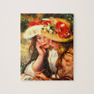 Twee leesmeisjes in een tuin van Pierre Renoir Legpuzzel
