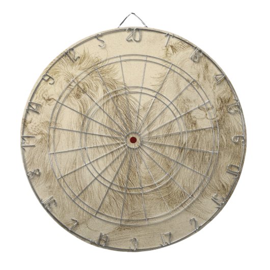 Twee leeuwen (wilde dieren) (Albrecht Durer) Dartbord (Voorkant)