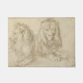 Twee leeuwen (wilde dieren) (Albrecht Durer) Deurmat