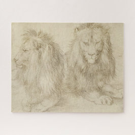 Twee leeuwen (wilde dieren) (Albrecht Durer) Legpuzzel
