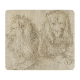 Twee leeuwen (wilde dieren) (Albrecht Durer) Snijplank