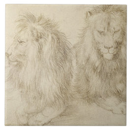 Twee leeuwen (wilde dieren) (Albrecht Durer) Tegeltje