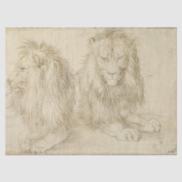 Twee leeuwen (wilde dieren) (Albrecht Durer) Tissuepapier