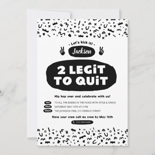 Twee legaten om te stoppen, 90s Hip Hop Birthday Kaart (Voorkant)