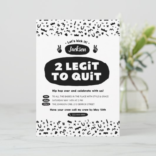 Twee legaten om te stoppen, 90s Hip Hop Birthday Kaart (Staand voorkant)