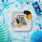 Twee Legit 2 Quit| Retro 2e verjaardag Hip Hop Papieren Bordje (Feest)