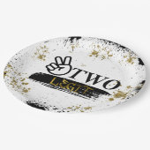 Twee Legit om de Birthday te stoppen Papieren Bordje (Gekanteld)