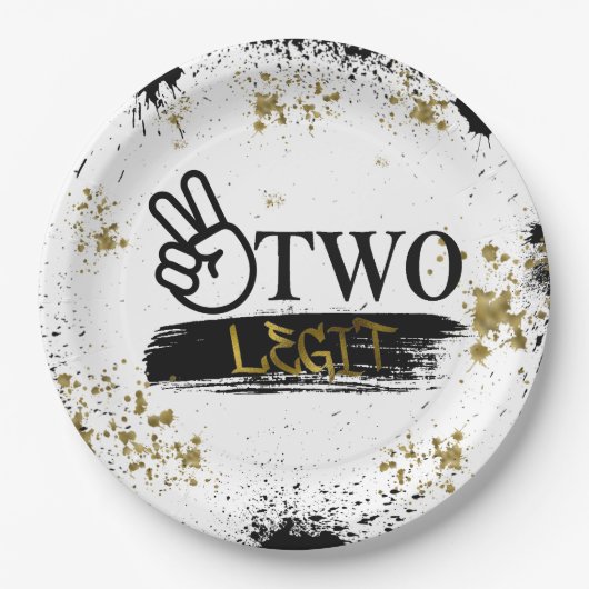 Twee Legit om de Birthday te stoppen Papieren Bordje (Voorkant)