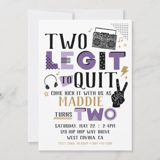 Twee Legit om de Tweede Uitnodiging van de Dag van (Voorkant)