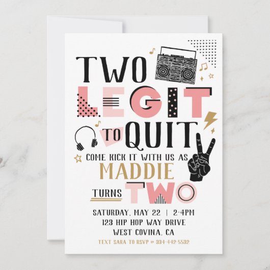 Twee Legit om de Tweede Uitnodiging van de Dag van (Voorkant)