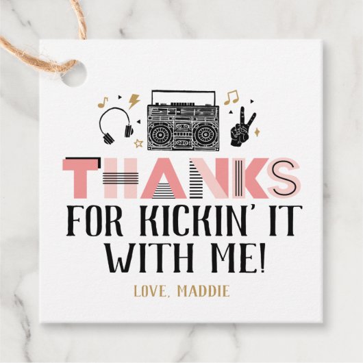 Twee Legit om de tweede verjaardag te beëindigen D Bedankjes Labels (Voorkant)