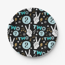 Twee Legit om de tweede verjaardag te beëindigen Papieren Bordje