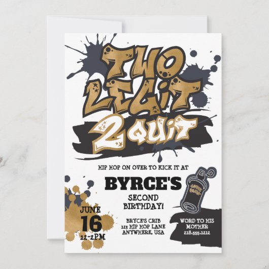 Twee Legit om de Uitnodiging van de Dagen te beëin (Voorkant)