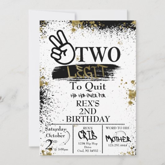 Twee Legit om de Uitnodiging van de Dagen te beëin (Voorkant)