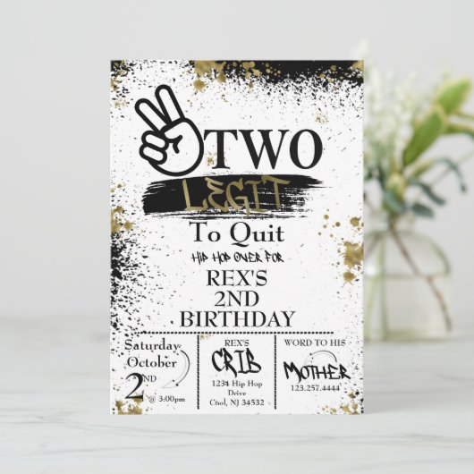 Twee Legit om de Uitnodiging van de Dagen te beëin (Staand voorkant)