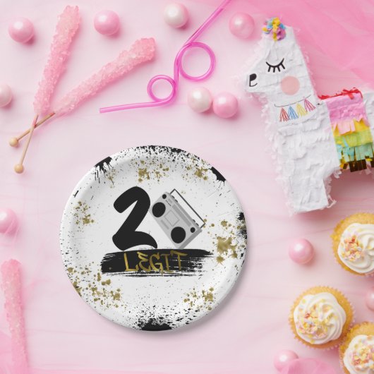 Twee Legit om het Bord van het Birthday-papier uit (Feest)