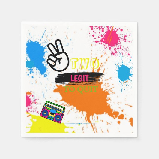 TWEE LEGIT OM TE STOPPEN 2e verjaardag Servet (Voorkant)