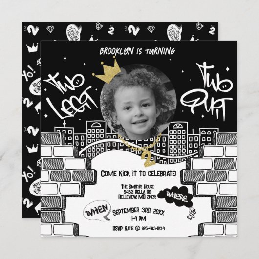 Twee Legit om te stoppen met de 2e verjaardag uitn Kaart (Voorkant / Achterkant)