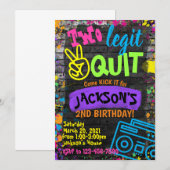 Twee legit om te stoppen met zijn verjaardag kaart (Voorkant / Achterkant)