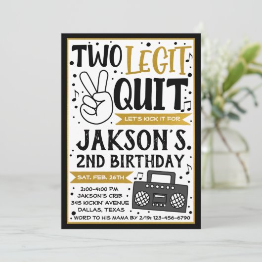 Twee Legit om Uitnodiging te beëindigen Twee Parti (Staand voorkant)