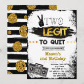 Twee legit om verjaardagsfeestuitnodiging te stopp kaart (Voorkant / Achterkant)