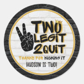 Twee Legit Retro 90's Hip Hop 2e verjaardag Ronde Sticker (Voorkant)