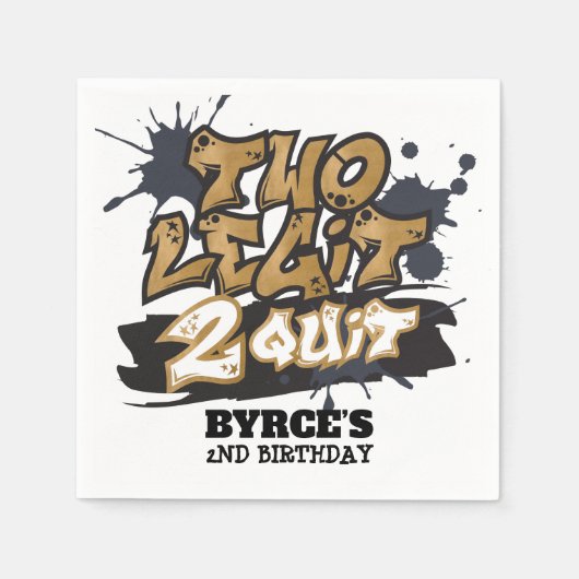 Twee Legit to Quit Birthday Napkins Servet (Voorkant)