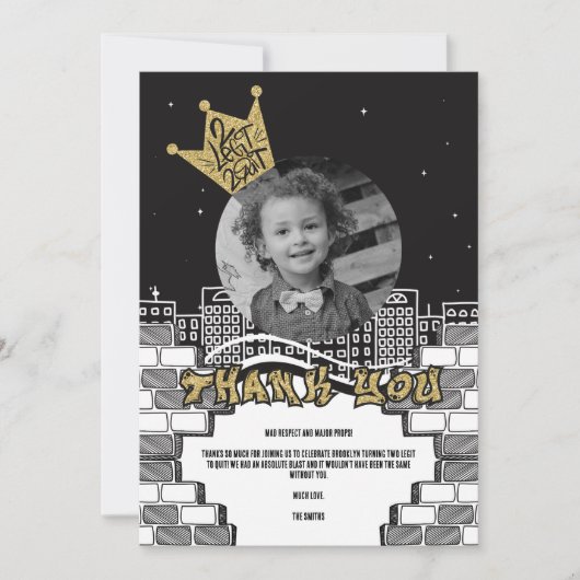 Twee Legit to Quit Flat Dank u kaart (Voorkant)