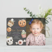 Twee lekkere Halloween snoepjes meisje 2de verjaar Kaart (Staand voorkant)