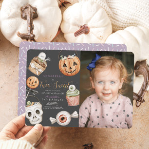 Twee lekkere Halloween snoepjes meisje 2de verjaar Kaart