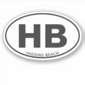 Twee Letter Beach Oval Sticker (Voorkant)