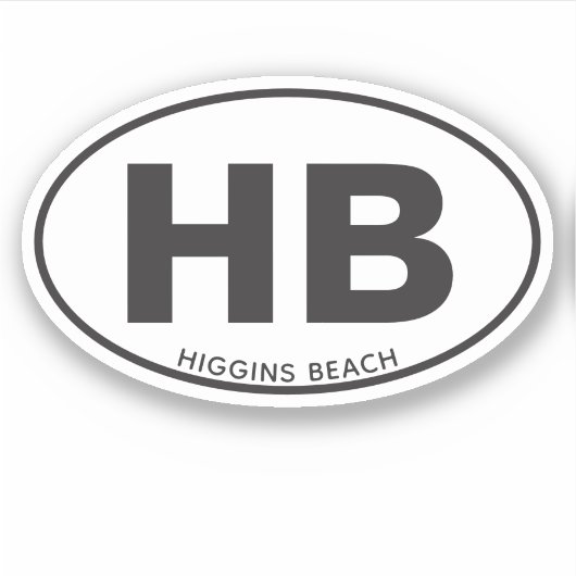 Twee Letter Beach Oval Sticker (Voorkant)