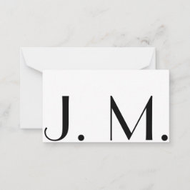 Twee Letter Monogram Modern Black White Minimal Notitiekaartje