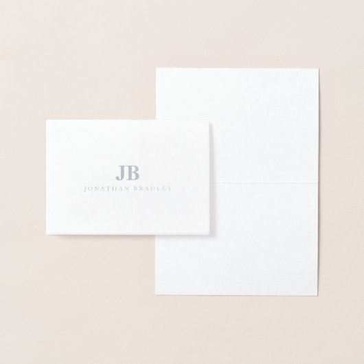 Twee Letter-monogram naam Dank je creditcard Folie Kaarten (Display)