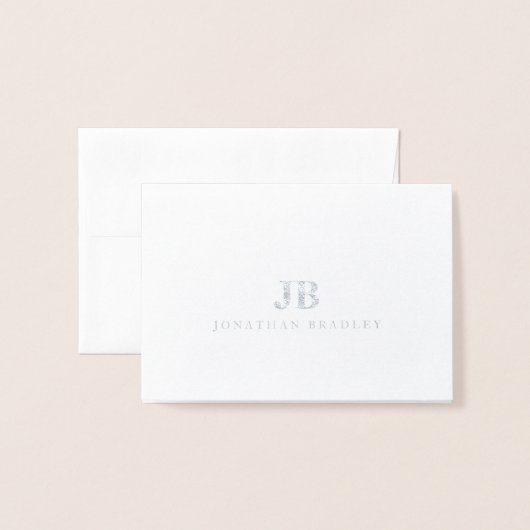 Twee Letter-monogram naam Dank je creditcard Folie Kaarten (Voorkant met envelop)