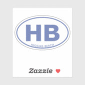 Twee Letter Strand Ovaal Blauw Aangepaste Die Cut Sticker (Vel)