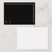 Twee Letter White Black Modern minimalistisch stij Notitiekaartje (Voorkant / Achterkant)