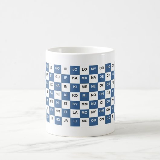 Twee letters: Blauw en wit Intrl. versie Koffiemok (Center)