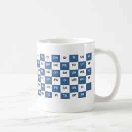 Twee letters: mok Blue en white US version