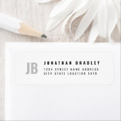 Twee letters Monogram Eenvoudig Typografie Adres Etiket (Insitu)