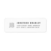 Twee letters Monogram Eenvoudig Typografie Adres Etiket (Voorkant)