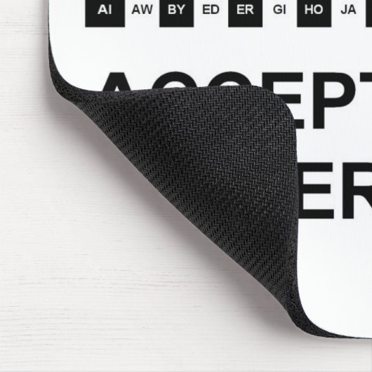 Twee letters: muispad in versie muismat (Hoek)