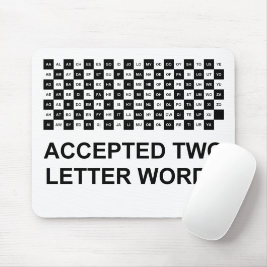 Twee letters: muispad in versie muismat (Met muis)