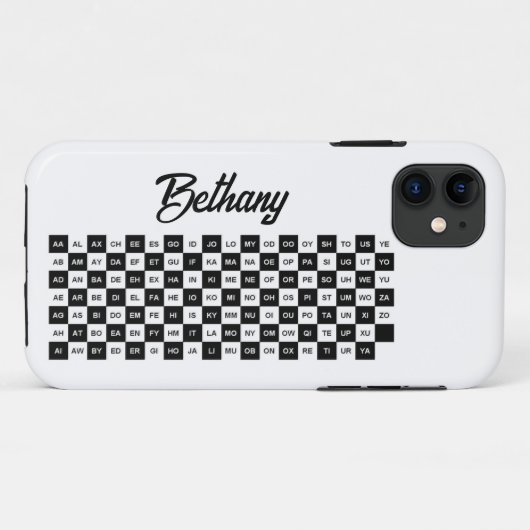 twee letters zwart-wit IntlF Case-Mate iPhone Case (Achterkant (horizontaal))