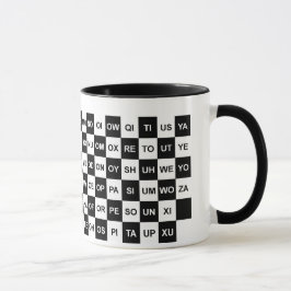 Twee letters zwart-wit mok