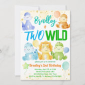 Twee leuke baby dinosauriërs op de tweede verjaard kaart (Voorkant)